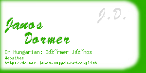 janos dormer business card
